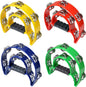 Double Row Tambourine, Half-Moon Musical Tambourine Hand Held for Kids, Adults, Party, KTV 4 colors (9 inch, Pack of 4)