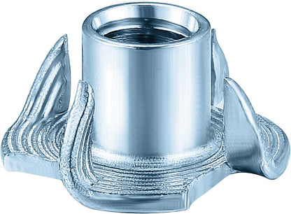 T-Nuts 1/4 * 20 (100 pcs), zinc Plated Steel, for Wood, Climbing Holds and cabinets