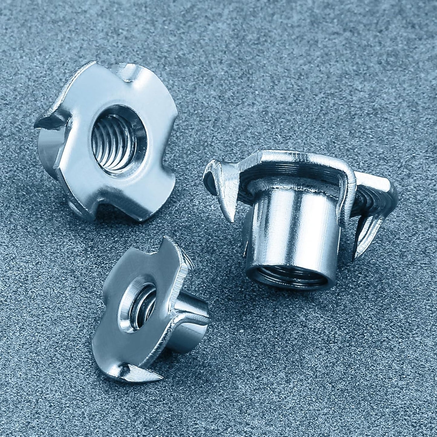 T-Nuts 1/4 * 20 (100 pcs), zinc Plated Steel, for Wood, Climbing Holds and cabinets