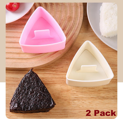 Onigiri Mold Triangle, 2 Pack Large Rice Ball Mold Shi Makers, Japanese Rice Cooker Kit for Lunch Bento