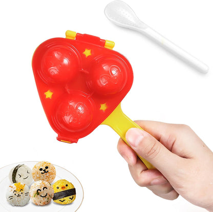 Rice Ball Mold, Upgraded Rice Ball Shaker, Onigiri Rice Ball Maker Molds for Kids, DIY Mini Shi Maker Mold