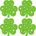 St Patricks Day Placemats Set of 4, Felt Green Shamrock Place Mats, Lucky Clover Table Mats for St Patrick's Day Irish Holiday Party Kitchen Dining Outdoor Indoor Decoration (Light Green)