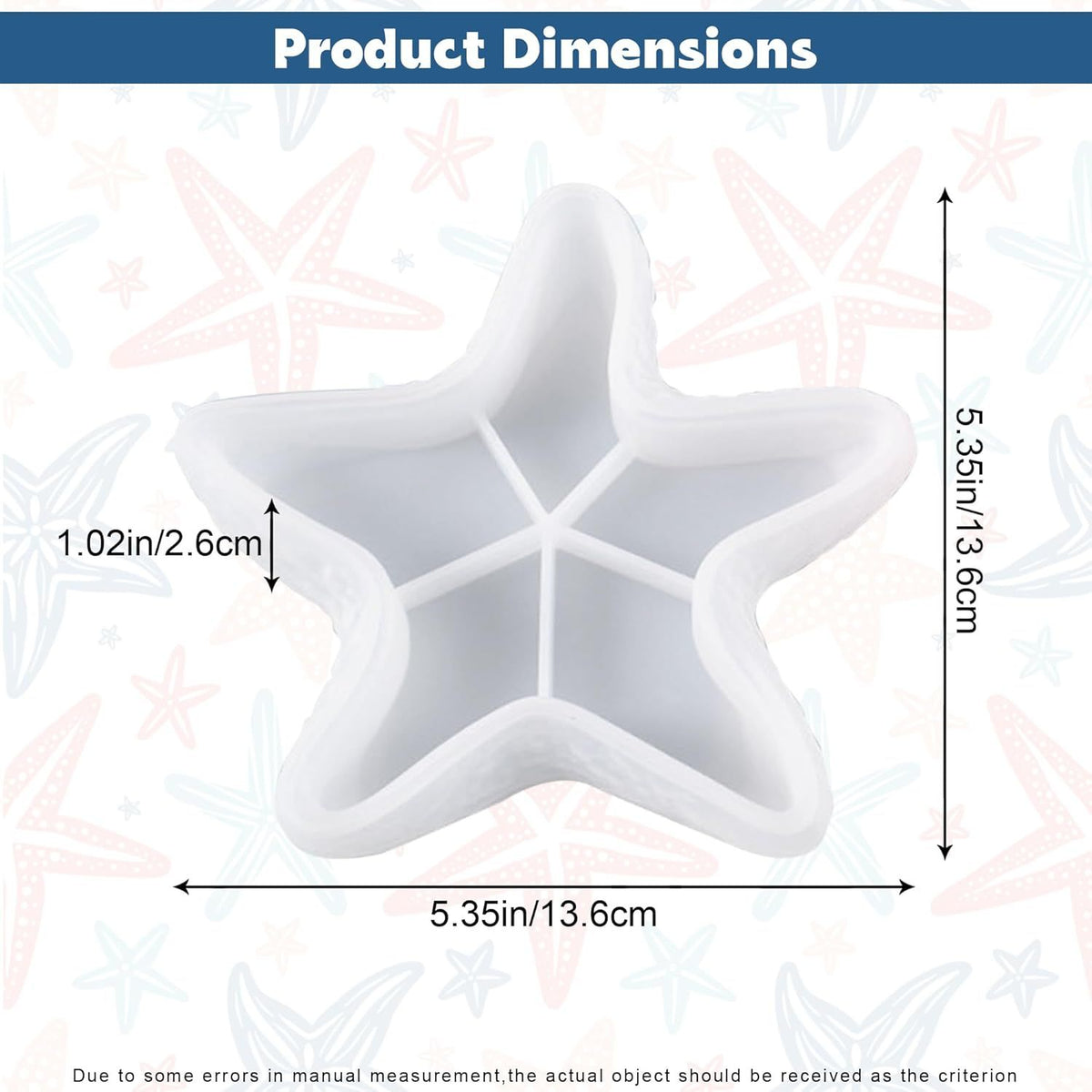 Starfish Tray Silicone Mold, Candle Holder Jewelry Plate Silicone Mold for Epoxy Resin, Trinkets Container Storage Dish Mould for Resin Concrete Cement Art Craft DIY Home Decor