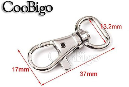 CooBigo 30pcs Metal Swivel Clasps Lanyard Snap Hook Lobster Claw Clasp Jewelry Findings Swivel Trigger Snap Hooks (Webbing Size:1/2" (13.2mm))#FLQ059-A