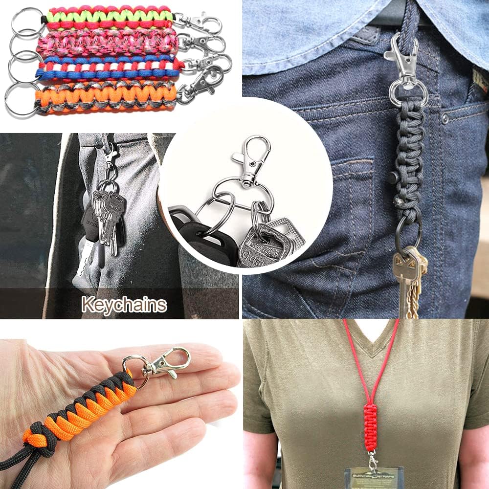 CooBigo 30pcs Metal Swivel Clasps Lanyard Snap Hook Lobster Claw Clasp Jewelry Findings Swivel Trigger Snap Hooks (Webbing Size:1/2" (13.2mm))#FLQ059-A