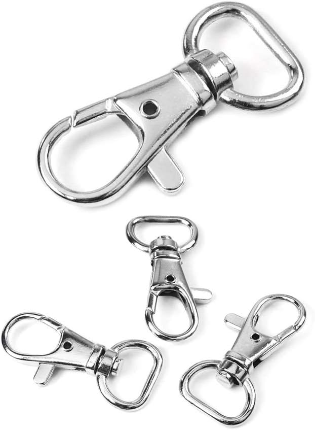 CooBigo 30pcs Metal Swivel Clasps Lanyard Snap Hook Lobster Claw Clasp Jewelry Findings Swivel Trigger Snap Hooks (Webbing Size:1/2" (13.2mm))#FLQ059-A