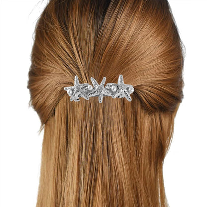 4 PCS Starfish Hair Barrettes for Women Girls Hair Clips Pearl Spring Hair Clip Accessories Women Fashion Ponytail Holders French Barrettes for Thick Hair Clips for Long Hair for Daily Use