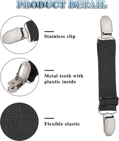 6 Pcs Adjustable Hip Elastic Belt, Elastic Band for Sewing Pant Waist Tightener Pant Belt Clip Women Men Back Cinch for Jeans Pants Dresses