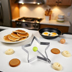 Star Egg Mold Shaper - Non Stick Pancake Deep Egg, Stainless Steel Frying Egg Rings, Mould Cookies Maker Baking Shaper Kitchen Gadget, Egg Patty Maker Rings For Sandwich Fritters Crumpets