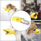 Dog Muzzle,Anti Bite Duck Mouth Shape DogMouth Covers,Soft Duck Silicone Mouth Cover with Adjustable Strap,Small Medium Dogs Muzzle Mask to Prevent Barking,Biting,Chewing(:Yellow,L:13cm/5.12inch)
