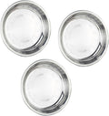 Thin Circular Trinket Tray, 3 Pcs Stainless Steel 7 Inch Diameter Flat Serving Trays for Kitchen, Party and Outdoors (3)