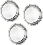 Thin Circular Trinket Tray, 3 Pcs Stainless Steel 7 Inch Diameter Flat Serving Trays for Kitchen, Party and Outdoors (3)