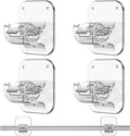 No Drill Curtain Rod Brackets No Drilling Holder 40LB - Renter Friendly Self Adhesive Hooks for Apartment Dorm Classroom Essentials Decor Hanging Drapes Rv Over Blinds Kitchen Bedroom Home