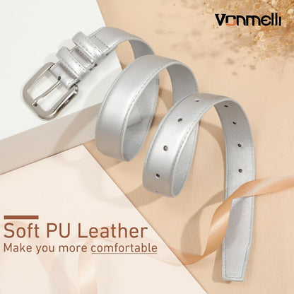Leather Belts for Women Fashion Wasit Ladies Belt for Jeans Pants Dresses with Pin Buckle