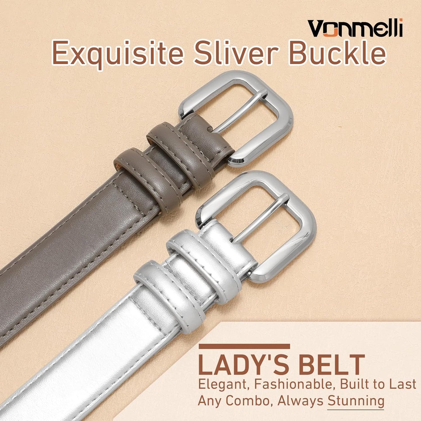 Leather Belts for Women Fashion Wasit Ladies Belt for Jeans Pants Dresses with Pin Buckle