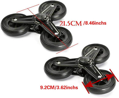 Pair of Replacement Stair Climbing Shopping Cart Wheels for Shopping Laundry Cart
