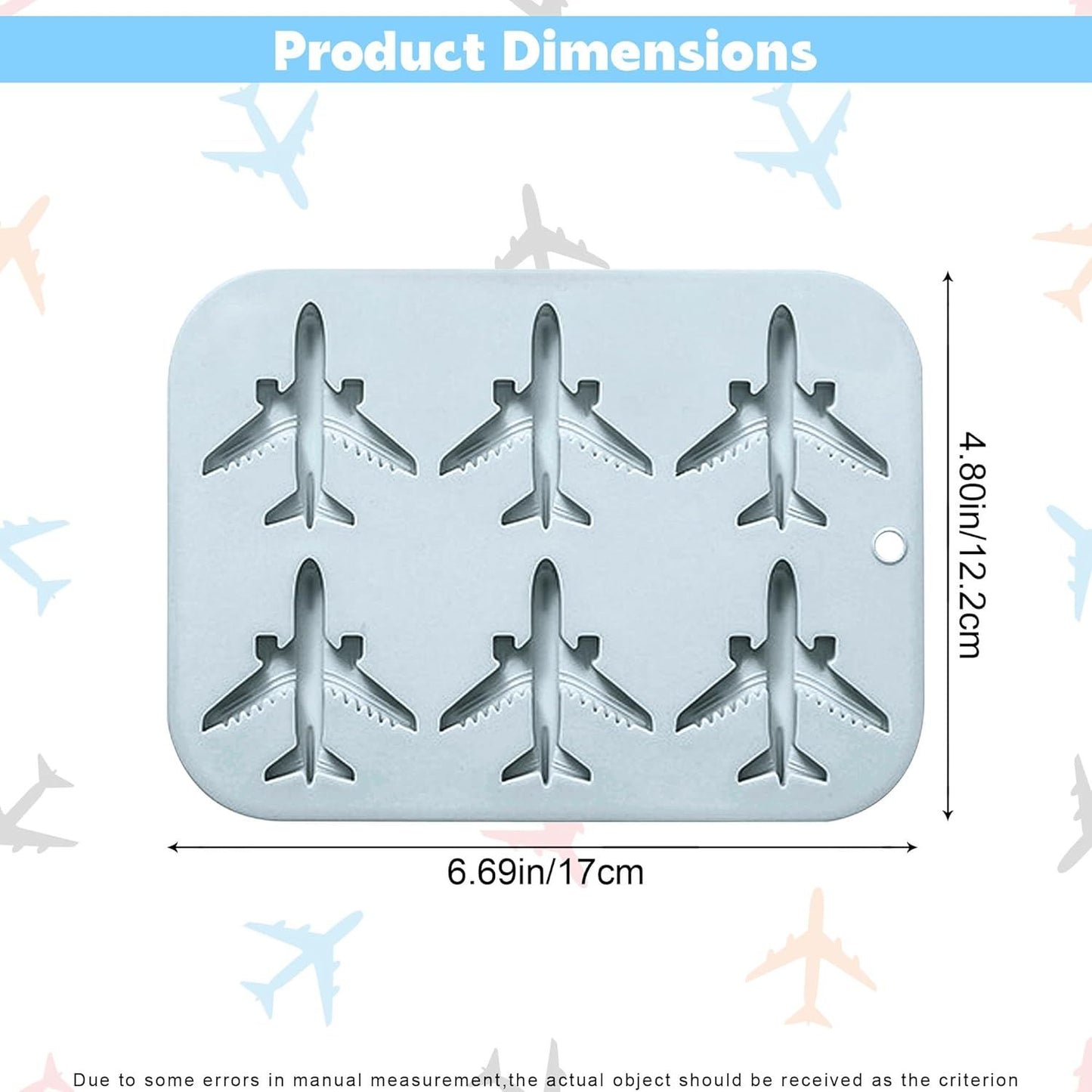 Airplane Fondant Silicone Mold, 3D Airplane Ice Cube Tray, Aircraft Silicone Chocolate Candy Mold, Airplane Shape Baking Mould for Mousse, Jellies, Cookies, Marzipan, Cake Decorating