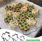 3Pcs St. Patrick’s Day Shamrock Cookie Cutter Set, Metal Clover Cookie Cutter Set for Baking, Stainless Steel Biscuit Cutters for Irish Holiday Party Supplies