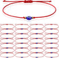 30 Pcs Evil Eye Bracelets Red String Protection Bracelets Adjustable Evil Eye Red Rope Knot Strand Anklets Kabbalah Mal De Ojo Luck Jewelry for Women Men