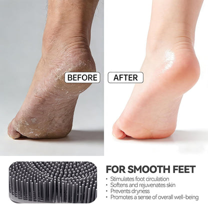 Silicone Shower Foot Scrubber Mat,Back Washer Bath Wash Pad Exfoliating & Massage, Wall Mounted Slip Strong Suction Cups for Use in Cleaner Men and Women (Grey)