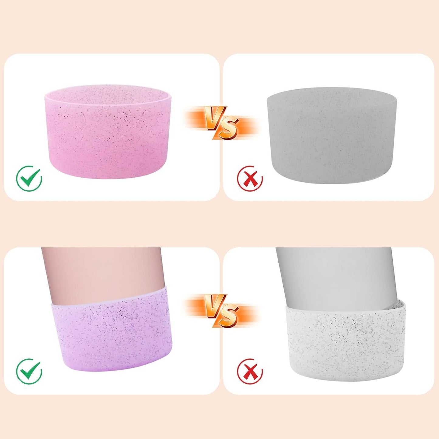 4Pcs Silicone Bottle Boot, Bottom Protector Compatible with Most Water Bottles