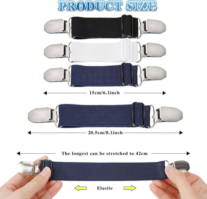6 Pcs Adjustable Hip Elastic Belt, Elastic Band for Sewing Pant Waist Tightener Pant Elastic Belt Clip Women Men Back Cinch for Jeans Pants Dresses