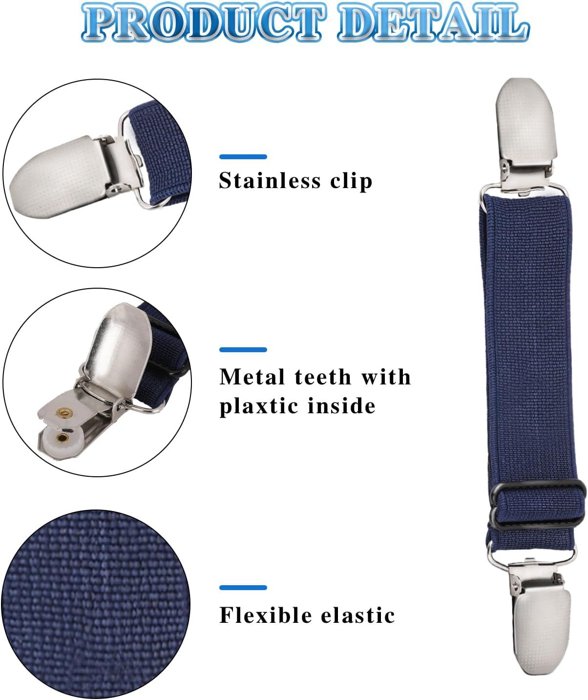6 Pcs Adjustable Hip Elastic Belt, Elastic Band for Sewing Pant Waist Tightener Pant Elastic Belt Clip Women Men Back Cinch for Jeans Pants Dresses