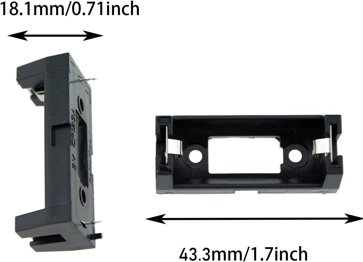 10pcs Black Battery Holder Case Box Clip for CR123 CR123A Lithium Battery