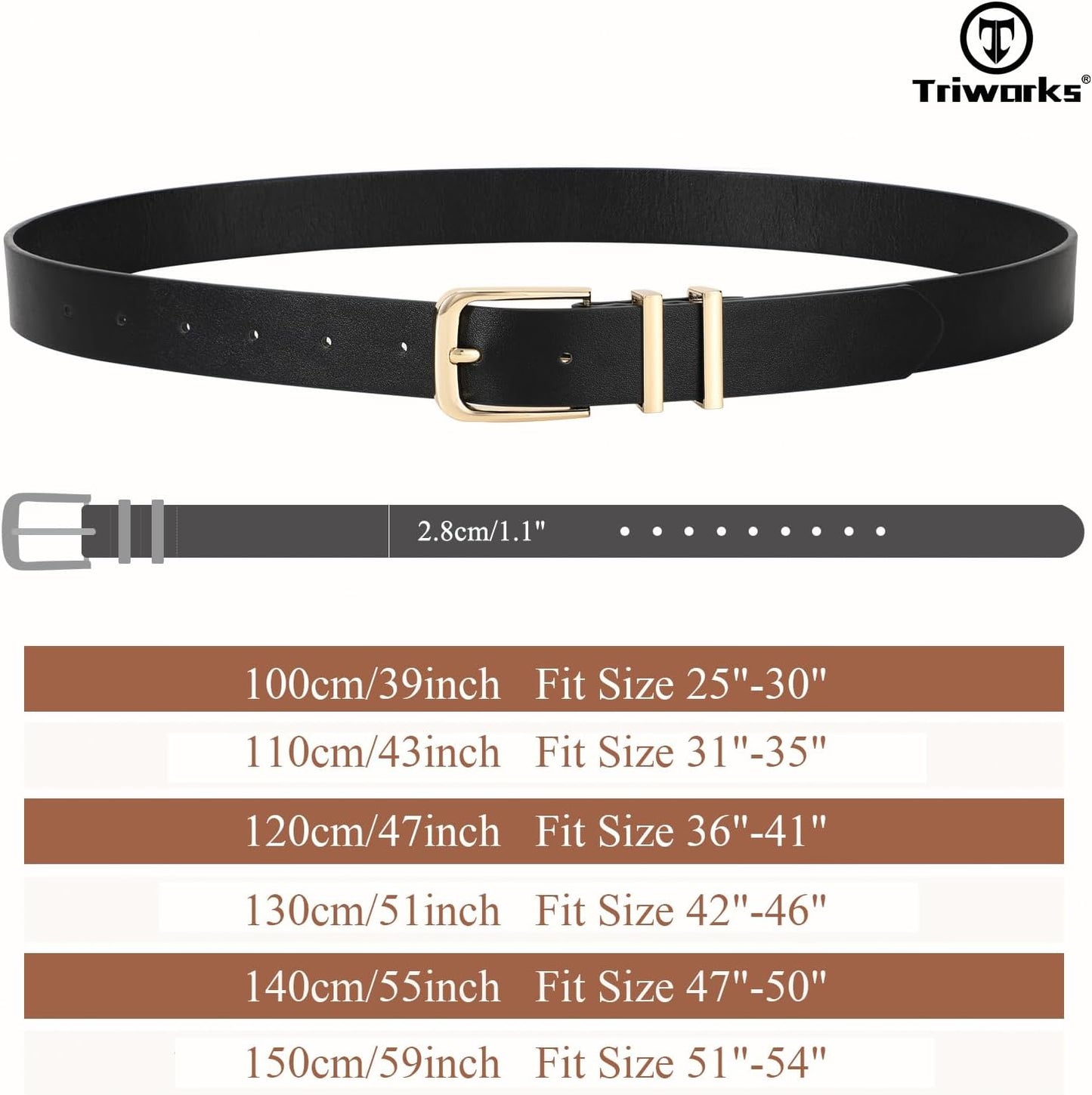3 Pack Women Belts For Jeans Pants Dresses Ladies Leather Waist Belts