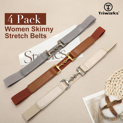 Belts for Women Adjtable Skinny Elastic Belt for Dresses