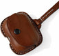 Leather Case Cover Earbud Case Strap String Compatible with Wireless Charging Case Brown