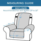 Reversible Quilted Recliner Covers Recliner Chair Cover Water Resistant Furniture Protector Washable Couch Cover with Elastic Straps for Kids, Pets (Recliner, Brown/Beige)