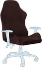 Gaming Chair Covers Slipcover Stretch Seat Chair Cover for Leather Computer Reclining Racing Ruffled Gamer Chair Protector Without Chair 2 piece，Brown