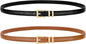 Leather Thin Belts for Women, Fashion Women's Skinny Belts Thin Ladies Belts for Jeans Dress Pants