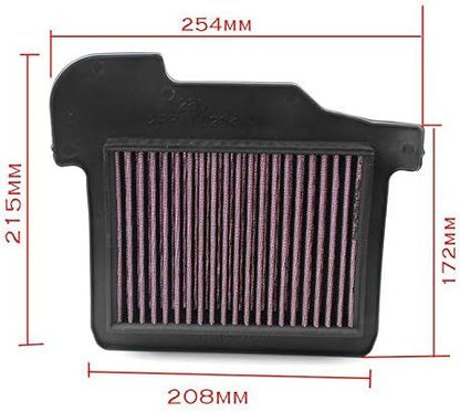 Motorcycle Air Cleaner Filter Element Assembly Replacement Compatible Fits for Yamaha FJ09 2015-2017 FZ09 2014-2017 Black Red