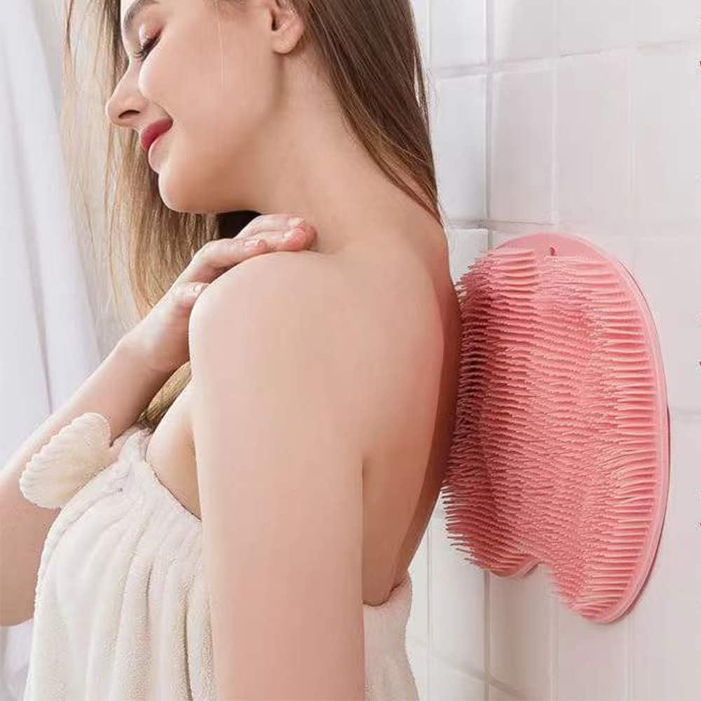 Foot Back Cleaning Pad, 2024 Upgrade Shower Foot Scrubber Mat Slip Suction Cups Foot Scrubber, Shower Foot Scrubber Mat Back Washer for Men and Women (Blue)