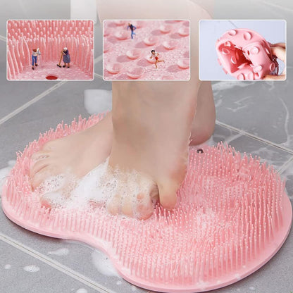 Foot Back Cleaning Pad, 2024 Upgrade Shower Foot Scrubber Mat Slip Suction Cups Foot Scrubber, Shower Foot Scrubber Mat Back Washer for Men and Women (Blue)