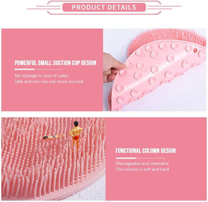 Foot Back Cleaning Pad, 2024 Upgrade Shower Foot Scrubber Mat Slip Suction Cups Foot Scrubber, Shower Foot Scrubber Mat Back Washer for Men and Women (Blue)