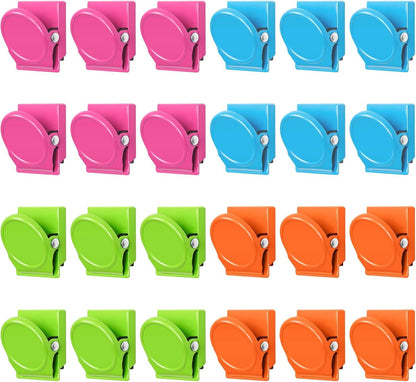 24 Pcs Magnetic Clips, Fridge Magnets Refrigerator Magnet, Whiteboard Magnets, Magnet Clips Heavy Duty, Metal Clip Magnets for Classroom, Home, Photo Displays, Locker