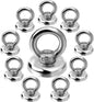 Magnetic Hooks Heavy Duty 10 Pack, 60 lbs Pulling Force Rare Earth Magnets with Countersunk Hole Eyebolt, Neodymium Magnet Hooks Heavy Duty for Home, Workplace, Garage, Kitchen and Office