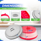 Microwave Splatter Cover 10.5” - Foldable Silicone Microwave Cover for Food Splatter Covers the Dish and Plate - Durable Silicone Microwave Food Cover Lid With Vents for Microwave Splatter Protection