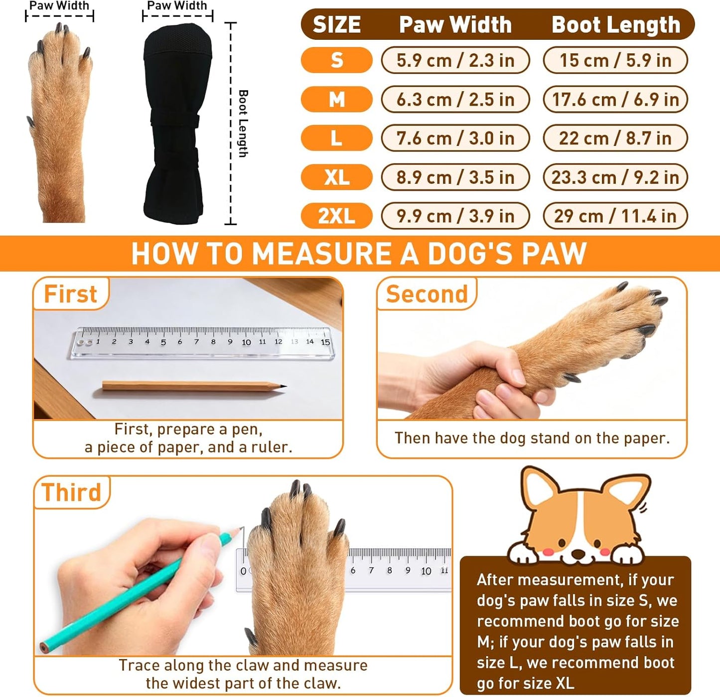 Dog Paw Wound Recovery Boot, Breathable Dog Bootie for Injured Paw, Anti-Slip Dog Shoe with Self-Adhesive Strap, Dog Paw Protector for Outdoor Walking & Keep Dogs from Licking Wounds (M)
