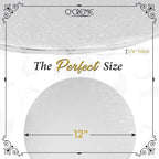 White Wraparound Cake Pastry Round Drum Board 1/4 Inch Thick, 12 Inch Diameter - Pack of 10