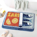 Bathroom Tufted Velvet Bath Mat - Super Absorbent Non Slip Rug for Bathroom Kitchen Entrance - Soft Polyester Floor Mat for Shower Toilet - Sea Salt Blue 45x70cm
