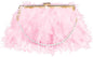 Feather Clutch Purses for Women, Evening Bags Furry Purse with 2 Chains Wedding Bride Fringe Glossy Designer Pink