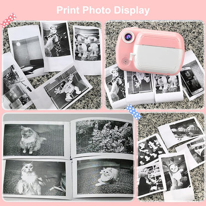 Thermal printing paper refill 5.7*3.0 CM for kids' instant cameras, width 5.7 cm, white, inkless (5 rolls) white