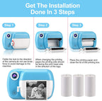 Thermal printing paper refill 5.7*3.0 CM for kids' instant cameras, width 5.7 cm, white, inkless (5 rolls) white