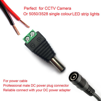 10 Pairs 12V Male+Female 2.1x5.5MM DC Power Jack Plug Adapter Barrel Connector for CCTV Security Camera Led Strip