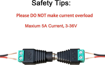 10 Pairs 12V Male+Female 2.1x5.5MM DC Power Jack Plug Adapter Barrel Connector for CCTV Security Camera Led Strip