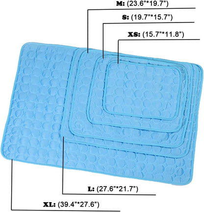 Pet Cooling Mat for Dogs, Pet Dog Self Cooling Pad, Ice Silk Self Cooling Mat Sleep Pad Foldable and Washable Summer Cool Mat Blanket for Cats, Kennels, Crates and Beds (Medium(23.6"*19.7"))